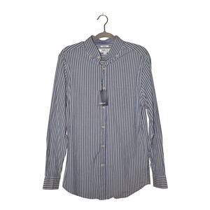 CROWN & IVY NEW $55 Blue White Striped Long Sleeve Button Down Shirt Men's Small